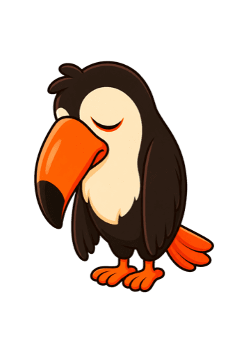 A sad toucan mourning a dead streak