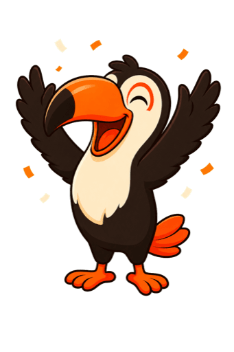 A celebrating toucan